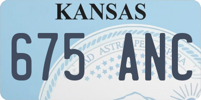 KS license plate 675ANC
