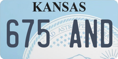 KS license plate 675AND