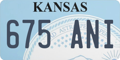 KS license plate 675ANI