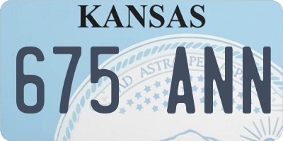 KS license plate 675ANN