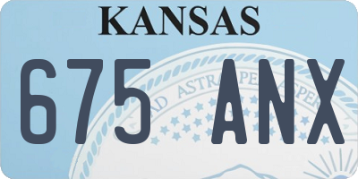 KS license plate 675ANX