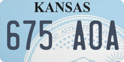 KS license plate 675AOA