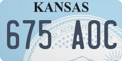 KS license plate 675AOC