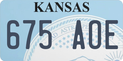 KS license plate 675AOE