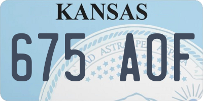KS license plate 675AOF
