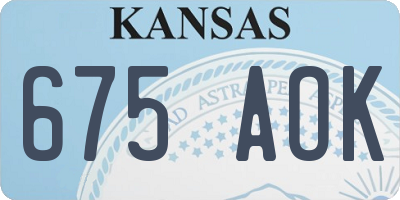 KS license plate 675AOK