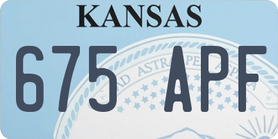 KS license plate 675APF