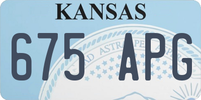 KS license plate 675APG