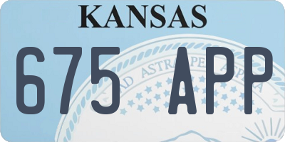 KS license plate 675APP