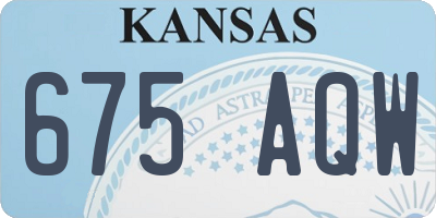 KS license plate 675AQW