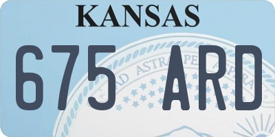 KS license plate 675ARD