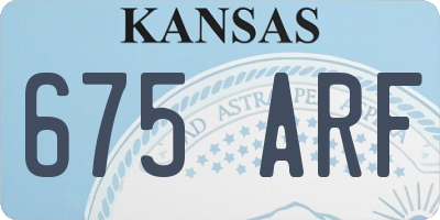 KS license plate 675ARF