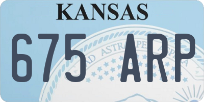 KS license plate 675ARP