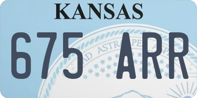 KS license plate 675ARR