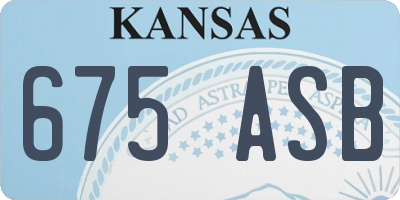 KS license plate 675ASB