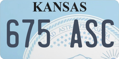 KS license plate 675ASC