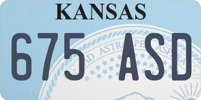 KS license plate 675ASD