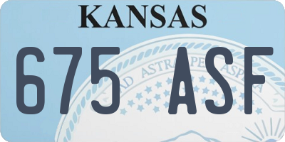 KS license plate 675ASF