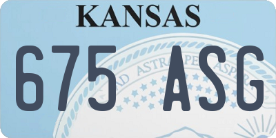 KS license plate 675ASG