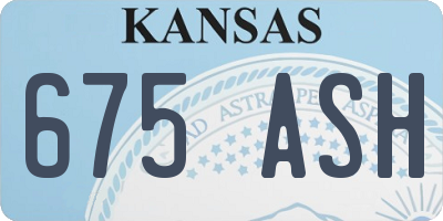 KS license plate 675ASH