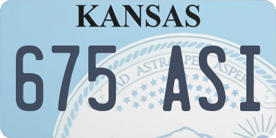KS license plate 675ASI