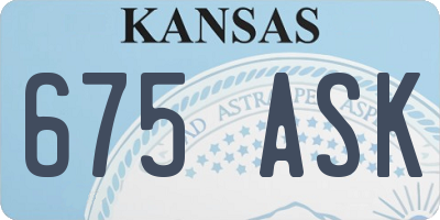 KS license plate 675ASK