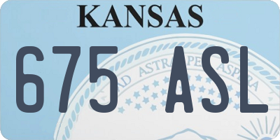 KS license plate 675ASL