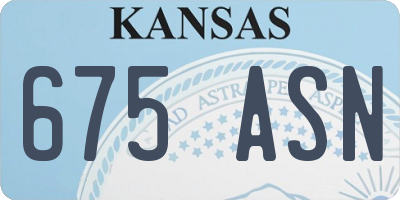 KS license plate 675ASN