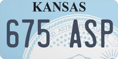 KS license plate 675ASP