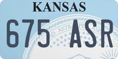 KS license plate 675ASR