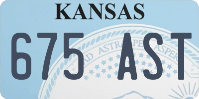 KS license plate 675AST