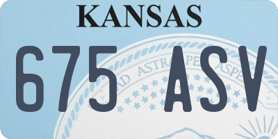 KS license plate 675ASV