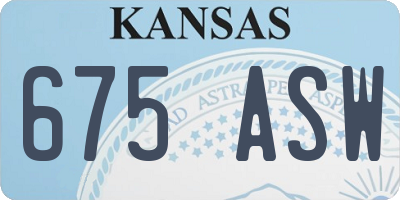 KS license plate 675ASW