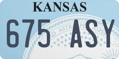 KS license plate 675ASY