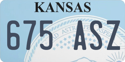 KS license plate 675ASZ