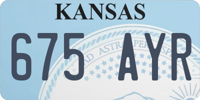 KS license plate 675AYR