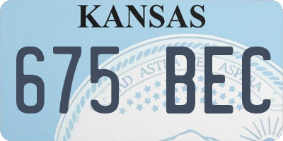 KS license plate 675BEC