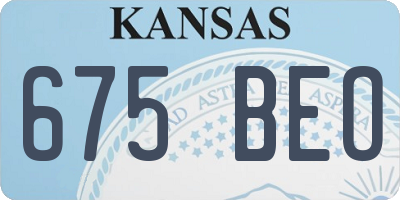 KS license plate 675BEO