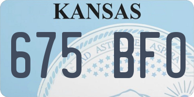 KS license plate 675BFO