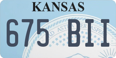 KS license plate 675BII