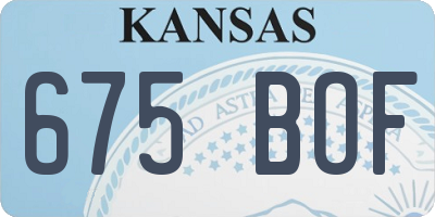 KS license plate 675BOF