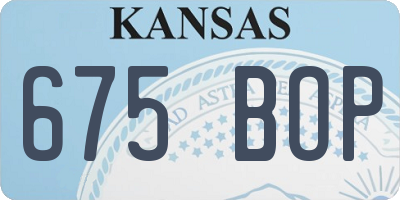 KS license plate 675BOP