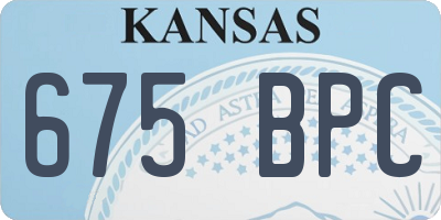 KS license plate 675BPC