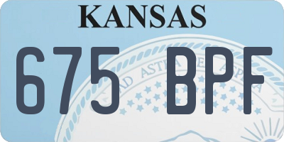 KS license plate 675BPF