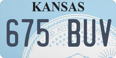 KS license plate 675BUV