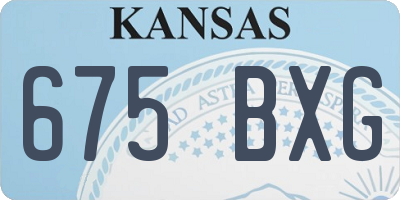 KS license plate 675BXG