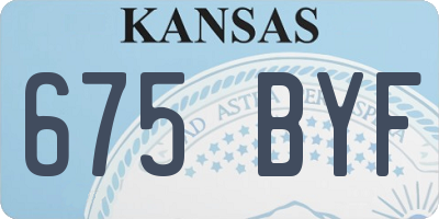 KS license plate 675BYF