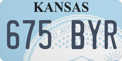 KS license plate 675BYR