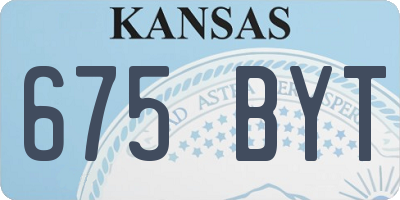 KS license plate 675BYT