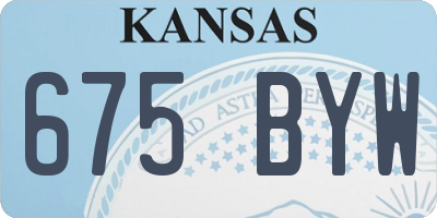 KS license plate 675BYW